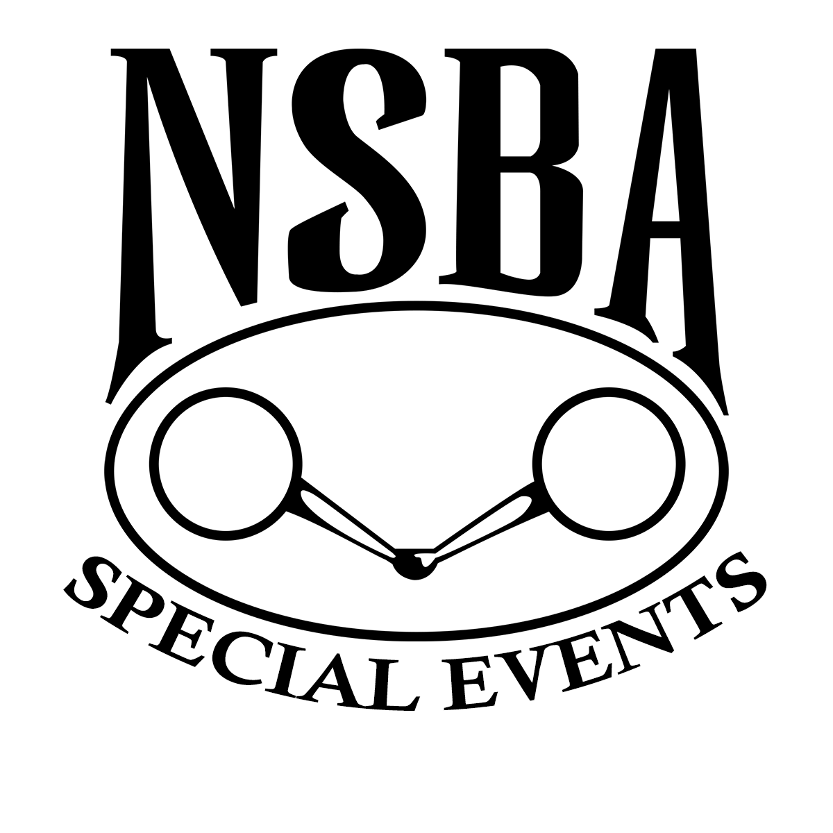 NSBA black logo with snaffle icon below with Special Events below the snaffle
